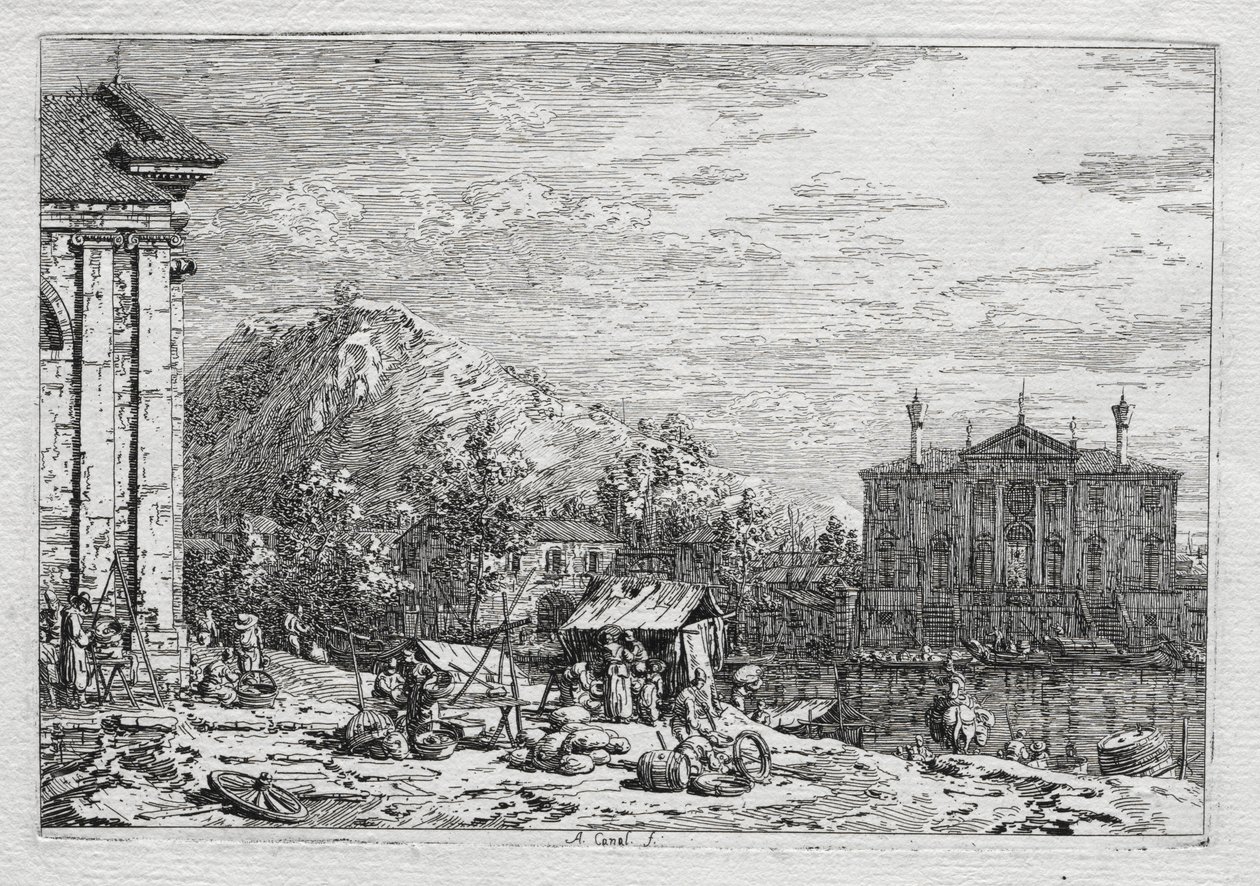 वेनिस और एनविरॉन का दृश्य: ए सिटी बियॉन्ड ए रिवर, 1700s। द्वारा जियोवानी एंटोनियो कैनाल (कैनेटेटो)