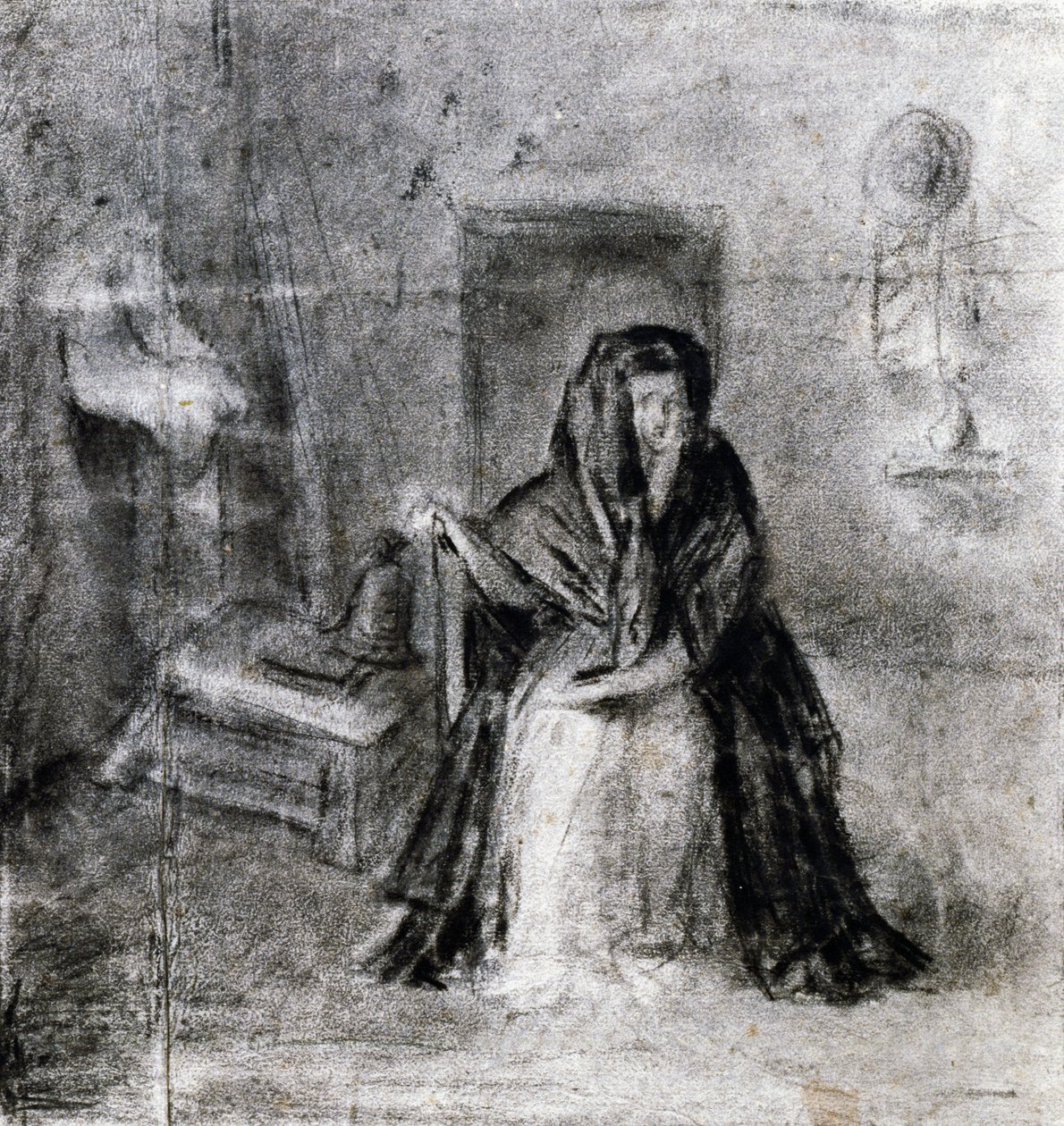 एंटोनियो कैनोवा (1757-1822) द्वारा बैठी महिला, ड्राइंग द्वारा एंटोनियो कैनोवा
