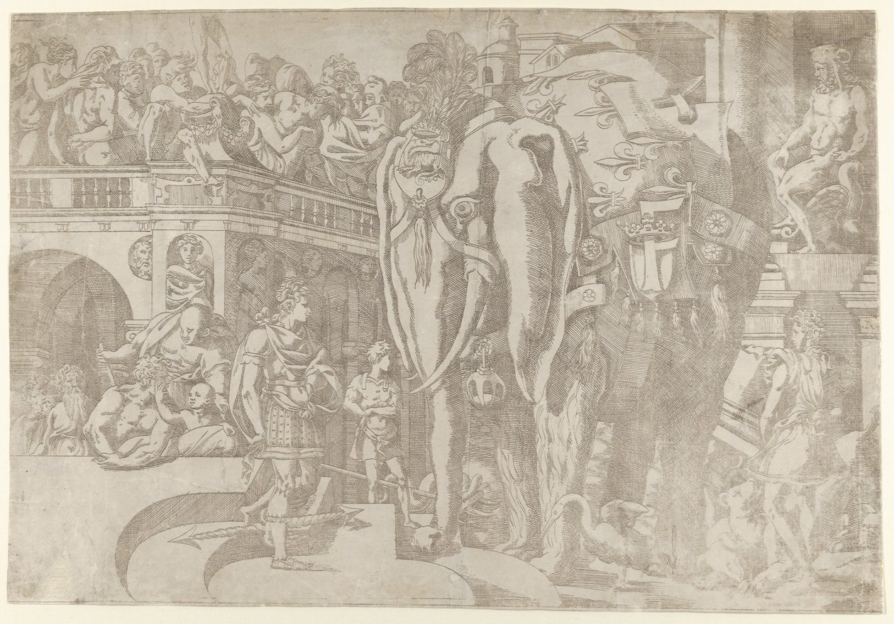 शाही हाथी, 1542-45। द्वारा एंटोनियो फैंटुज़ी