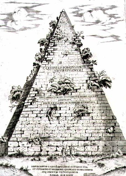 Caius Cestius का पिरामिड c.12 ईसा पूर्व, रोम में बनाया गया था द्वारा एंटोनियो लफ़री