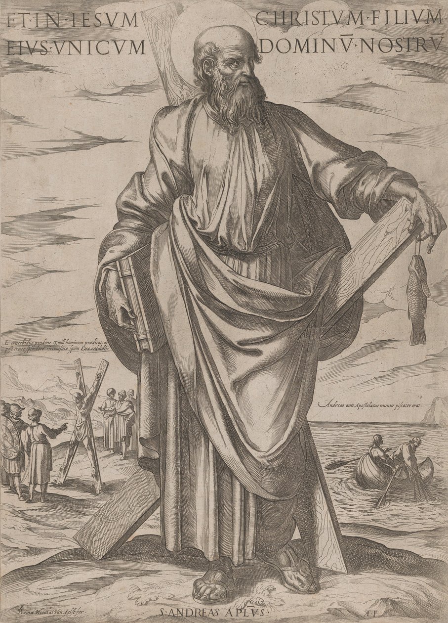 सेंट एंड्रयू, 'क्राइस्ट, मैरी एंड द एपोस्टल्स' से, सीए। 1590-सीए। 1610. द्वारा एंटोनियो टेम्पेस्टा