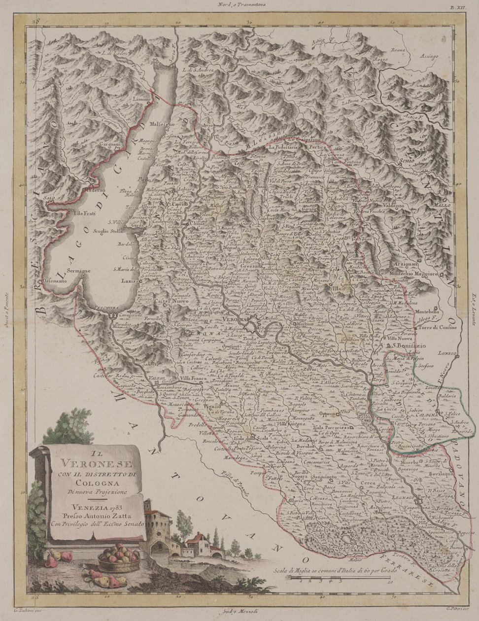 कोलोन जिले के साथ वेरोना का क्षेत्र, 1783 द्वारा एंटोनियो ज़ट्टा