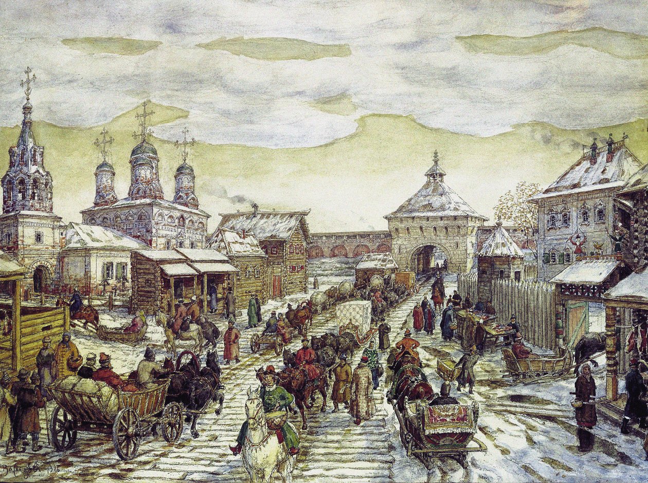 XVII सदी, 1926 में मॉस्को के बेली गोरोद के मायासिट्सकाया गेट्स पर द्वारा अपोलिनारी मिखाइलोविच वासनेटोसेव