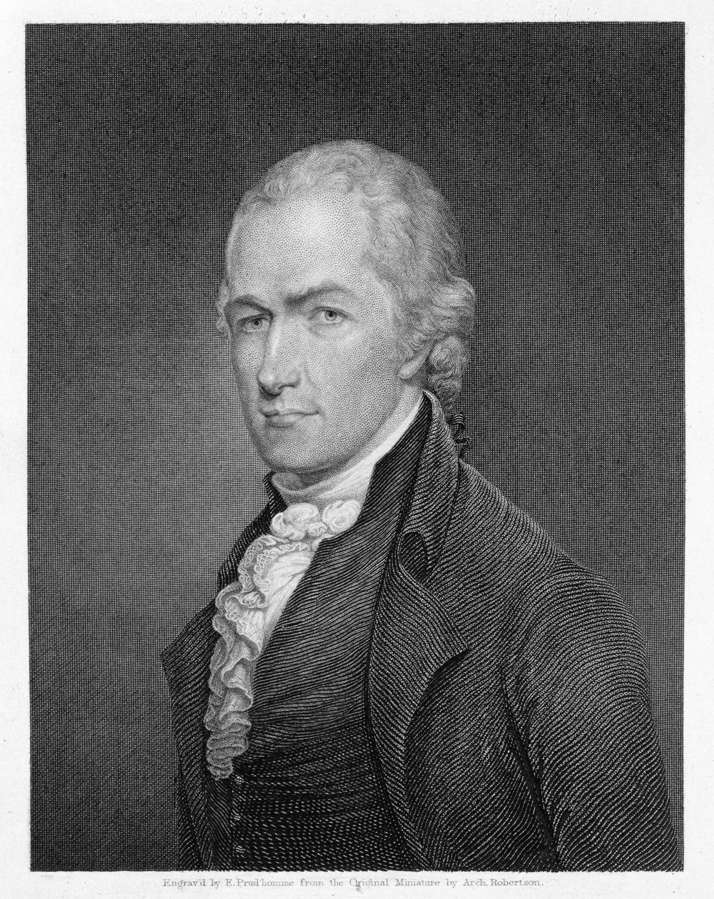 अलेक्जेंडर हैमिल्टन (1757-1804) जॉन फ्रांसिस यूजीन प्रुड&39;होमे (1800-92) द्वारा उत्कीर्ण द्वारा आर्चीबाल्ड रॉबर्टसन
