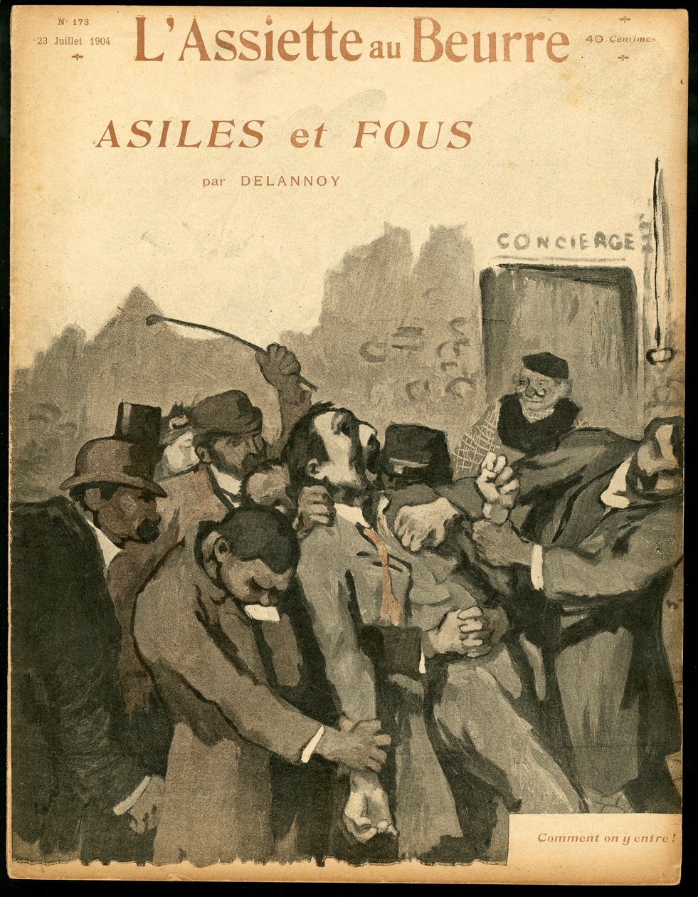"" L'Plate au Beurre"" का कवर, संख्या 173, रंगों में व्यंग्य द्वारा एरिस्टाइड डेलानॉय