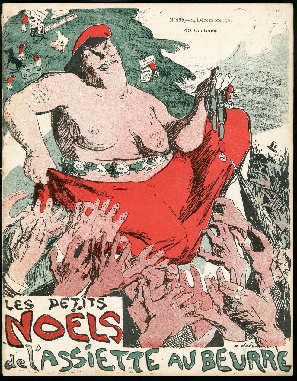 "" L'Plate au Beurre "", संख्या 194, रंगों में व्यंग्य का कवर द्वारा एरिस्टाइड डेलानॉय