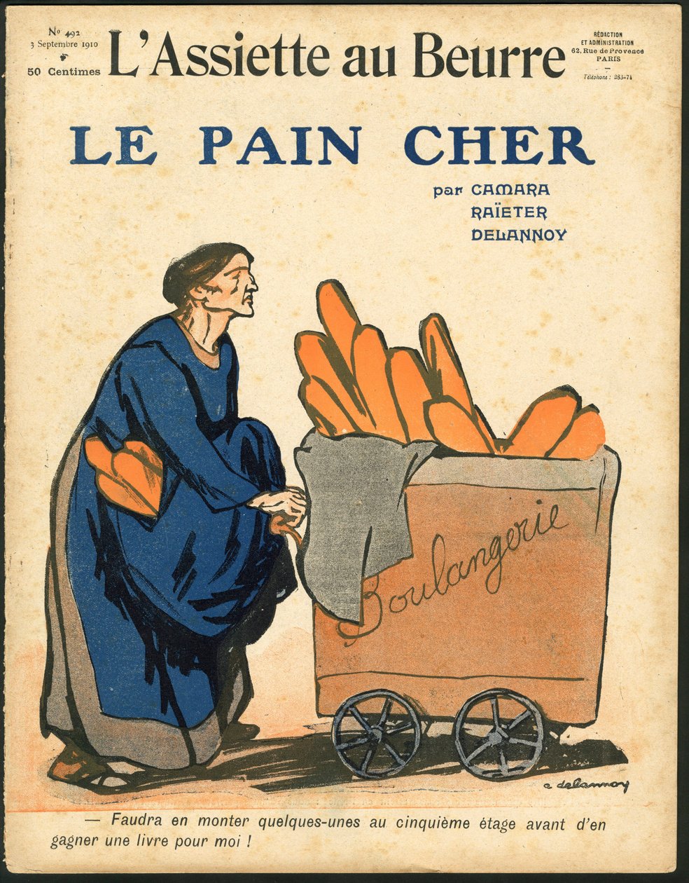 "" L'Plate au Beurre "", संख्या 492, रंगों में व्यंग्य का कवर द्वारा एरिस्टाइड डेलानॉय
