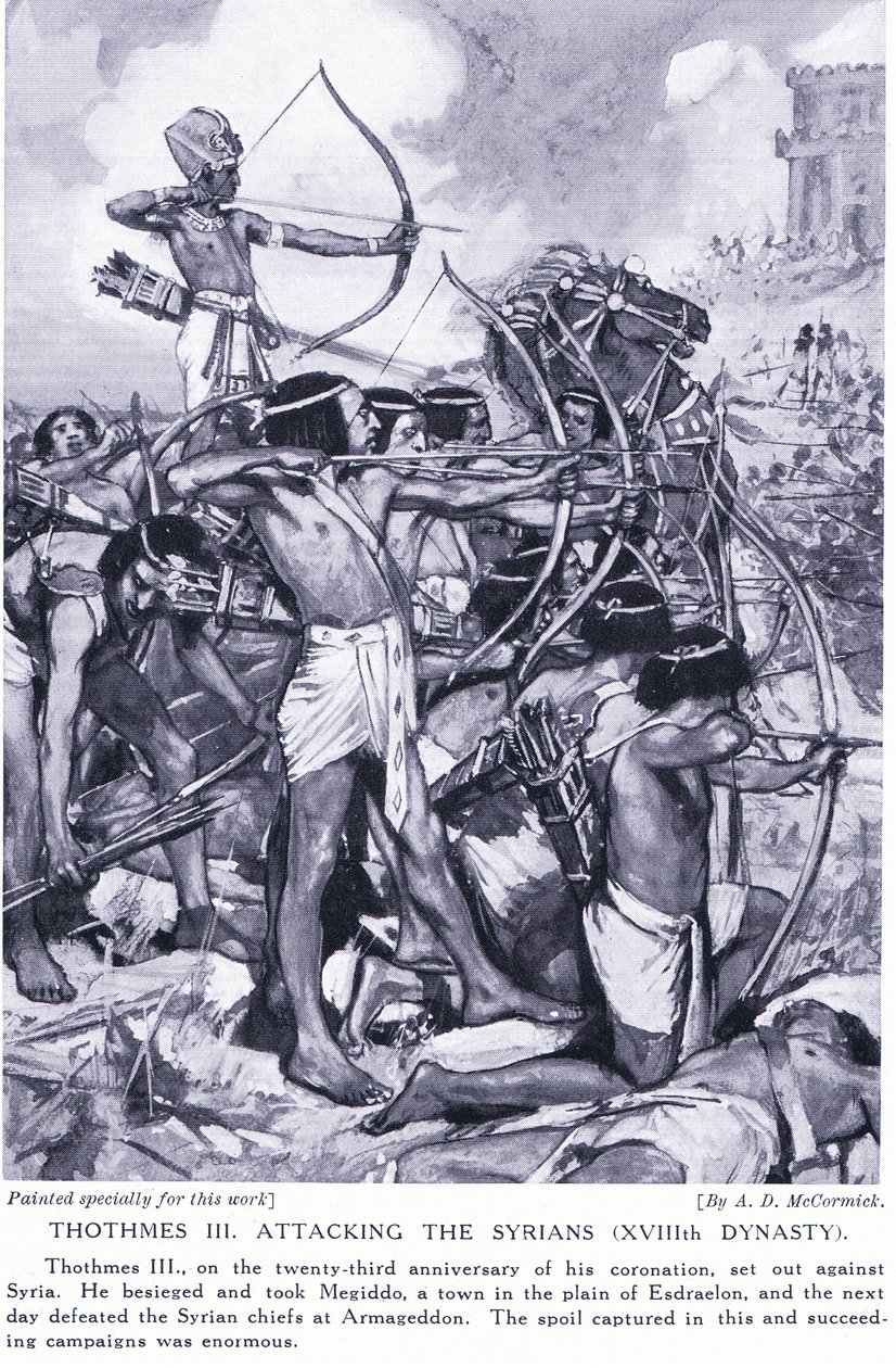 थोथेस III ने सीरियाई (XVIIIth राजवंश) पर हमला किया, c.1920 द्वारा आर्थर डेविड मैककॉर्मिक