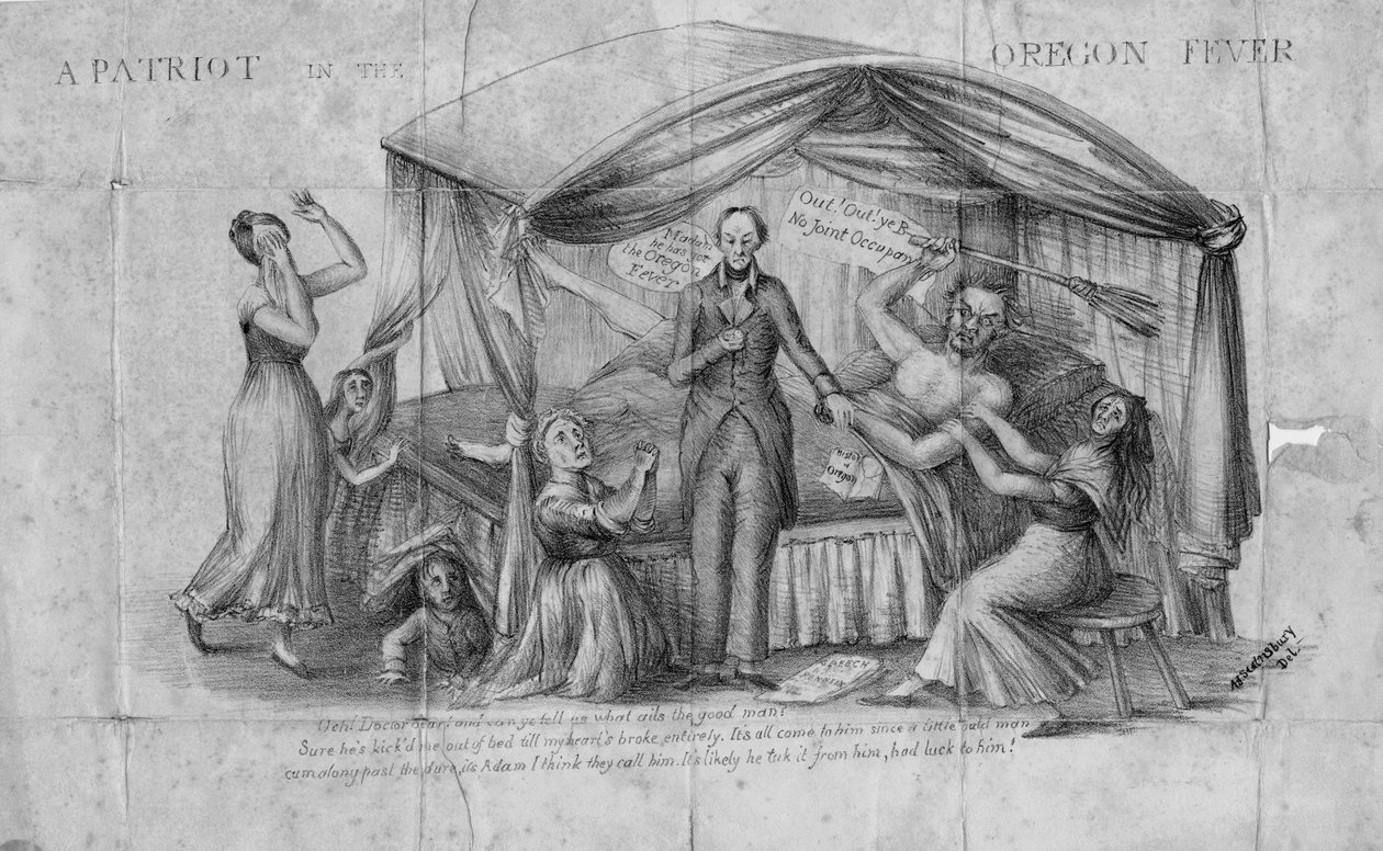 वाशिंगटन में प्रकाशित ओरेगन बुखार में एक देशभक्त, c.1844 द्वारा आर्थर जे। स्टैंसबरी