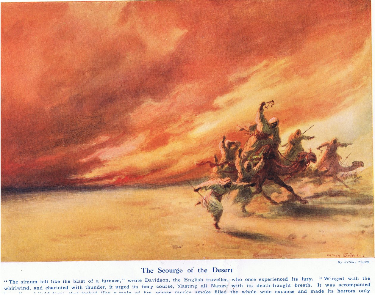 द स्कॉर ऑफ़ द डेजर्ट, कैसेल, लंदन, 1914 द्वारा प्रकाशित &39;वंडर्स ऑफ लैंड एंड सी&39; से चित्रण द्वारा आर्थर ट्विडल