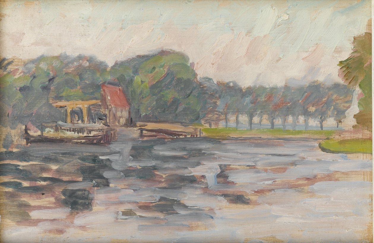 लेकसाइड दृश्य, c.1910 द्वारा आर्थर हेथोर्न स्टड