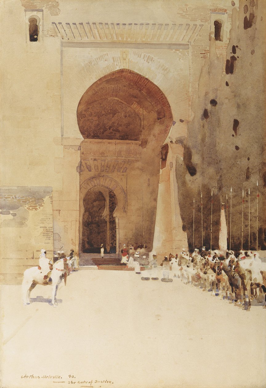 गेट्स ऑफ़ जस्टिस, 1890 (कागज पर wc) द्वारा आर्थर मेलविले