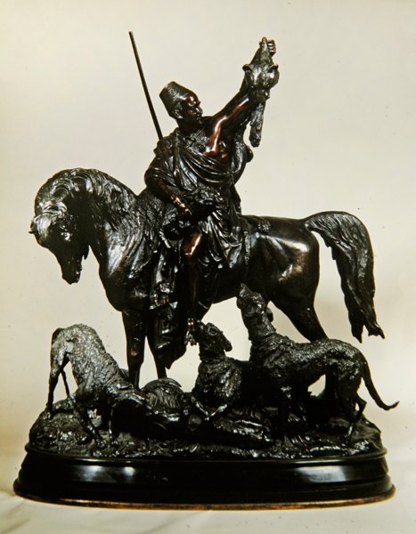 कबाइल हंट से लौट रहा है, c.1870 (कांस्य) (रिवर्स के लिए 474330 देखें) द्वारा आर्थर स्केल्स