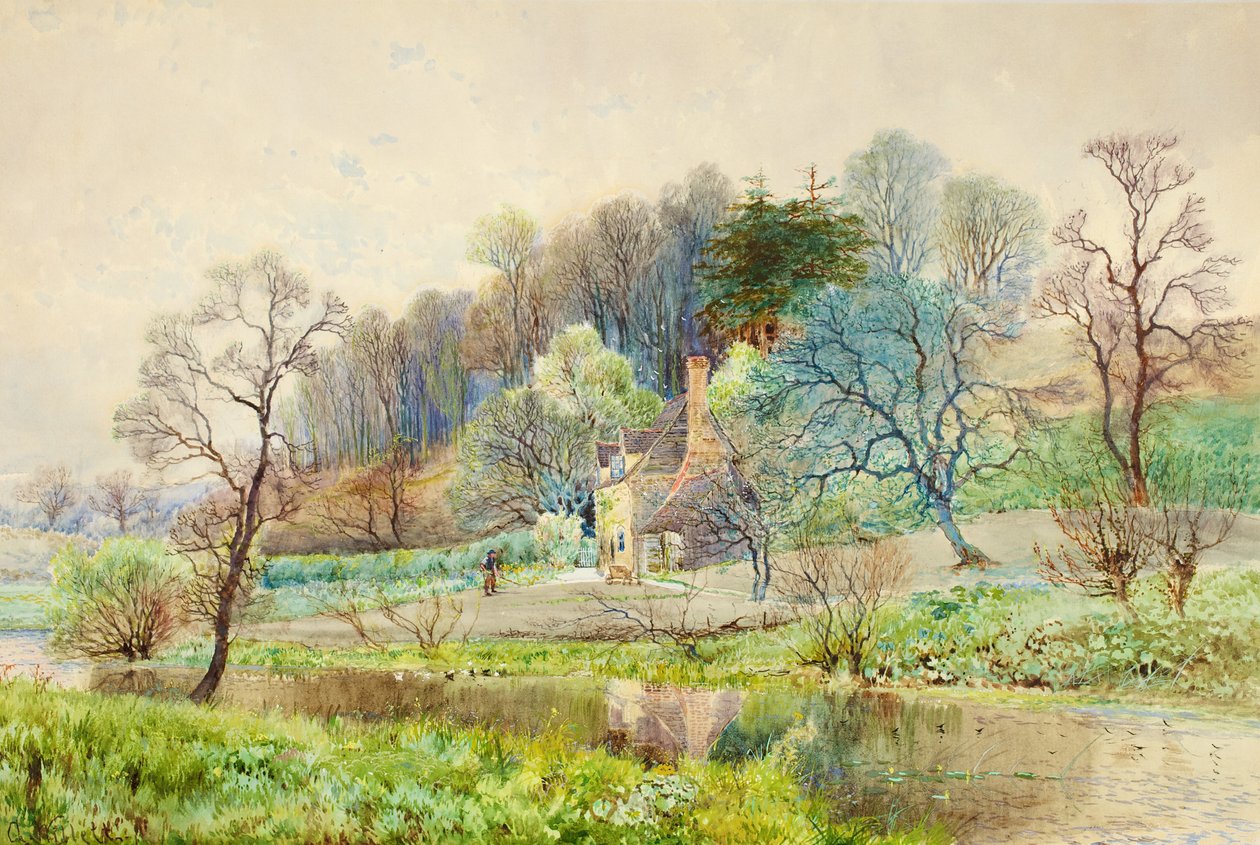 एक फ़ॉरेस्ट फ़ार्म, हर्शम, ससेक्स, c.1880-1900 द्वारा आर्थर विललेट