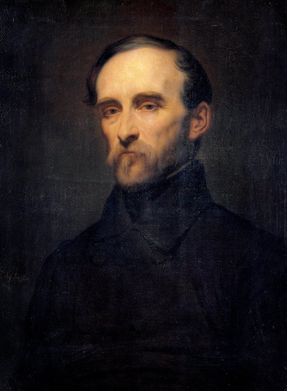 एरी शेफ़र (1795-1858) 19वीं सदी द्वारा यूजीन कैविग्नैक (1802-1857) के जनरल गवर्नर ऑफ़ अल्जीरिया पेंटिंग। मंद। 0,76x0,56 मी. द्वारा ऐरी शेफ़र