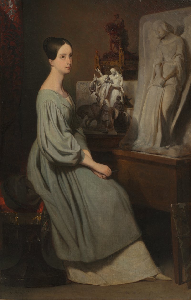 प्रिंसेस मैरी dOrléans in Her Studio, c। 1838। द्वारा ऐरी शेफ़र