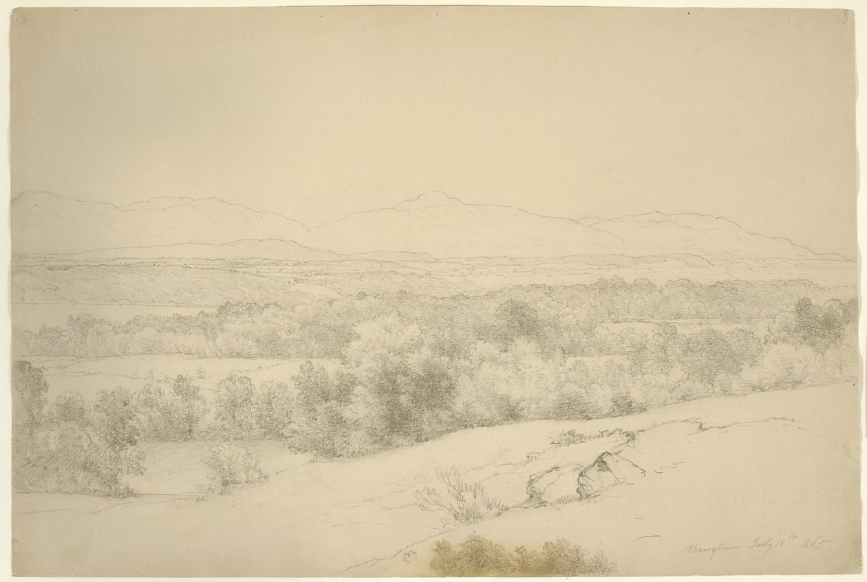 लैंडस्केप, बैरीटाउन, न्यूयॉर्क, 1865 (ब्राउन पेपर पर स्टंपिंग के साथ ग्रेफाइट) द्वारा एशर ब्राउन डूरंड