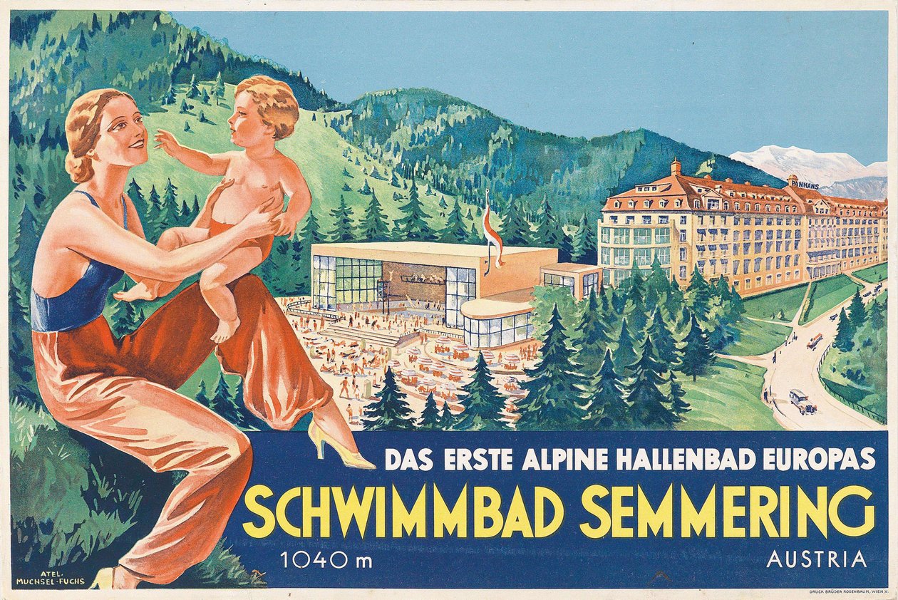 सेमरिंग स्विमिंग पूल, 1930 का दशक। द्वारा एटेलियर मुचसेल फुच्स