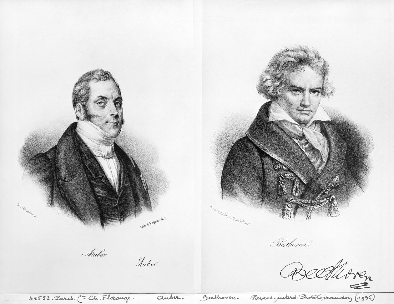 एस्प्रिट ऑबेर (1782-1871) और लुडविग वैन बीथोवेन (1770-1827) द्वारा अगस्टे ब्राय