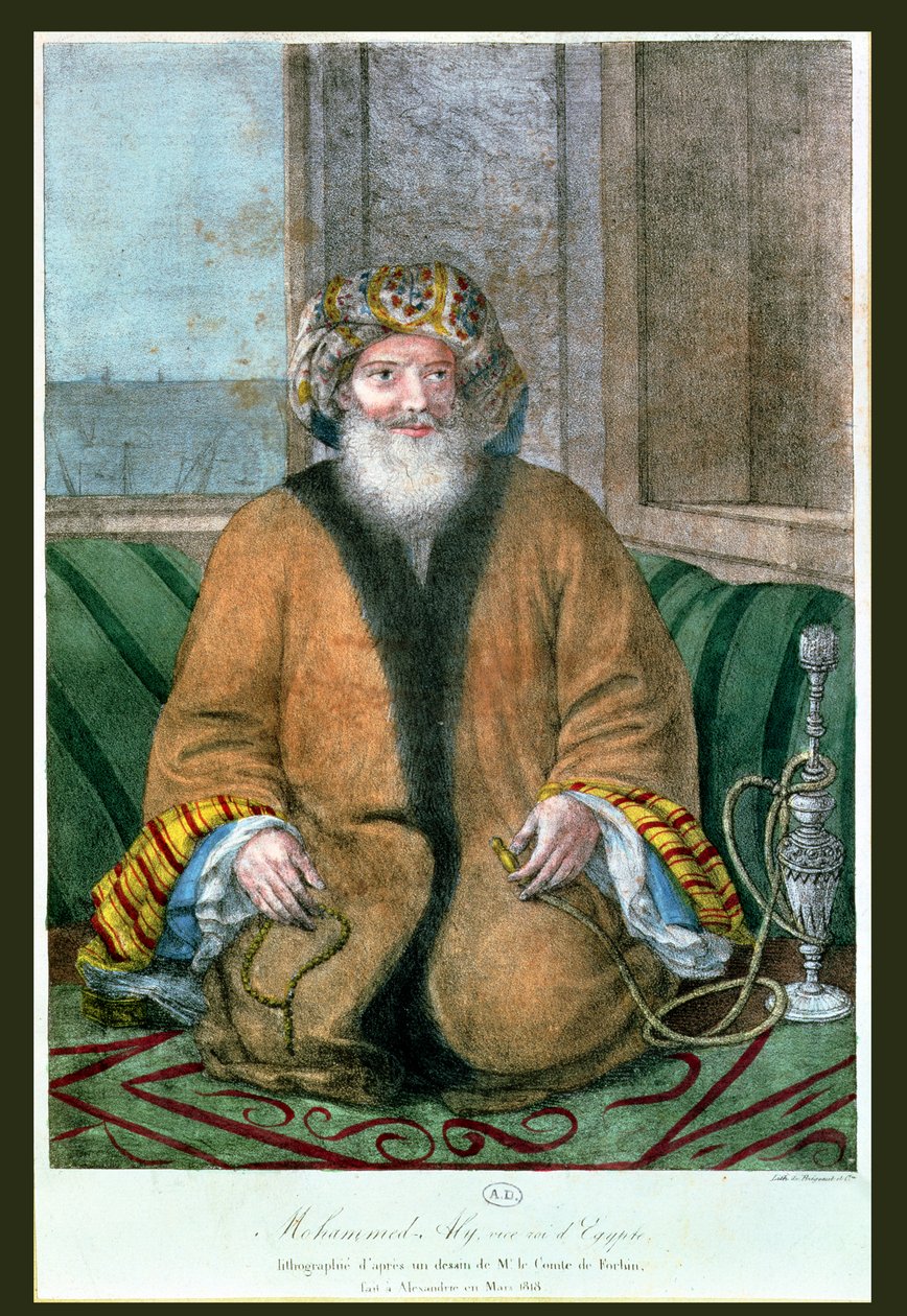मेहमेट अली (1769-1849) मिस्र का वायसराय, ब्रेग्जिट, 1818 द्वारा उकेरा गया द्वारा अगस्टे फोरबिन