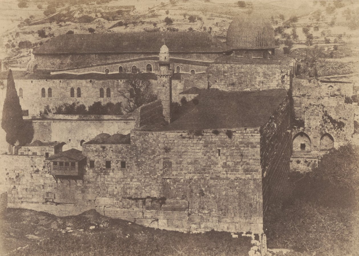 यरूशलेम। मंदिर की गर्भवती। एल-अक्सा मस्जिद, दक्षिण-पश्चिम कोने द्वारा अगस्टे सल्जमैन