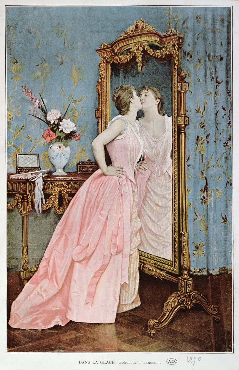 मिरर में, 1890 द्वारा अगस्टे Toulmouche