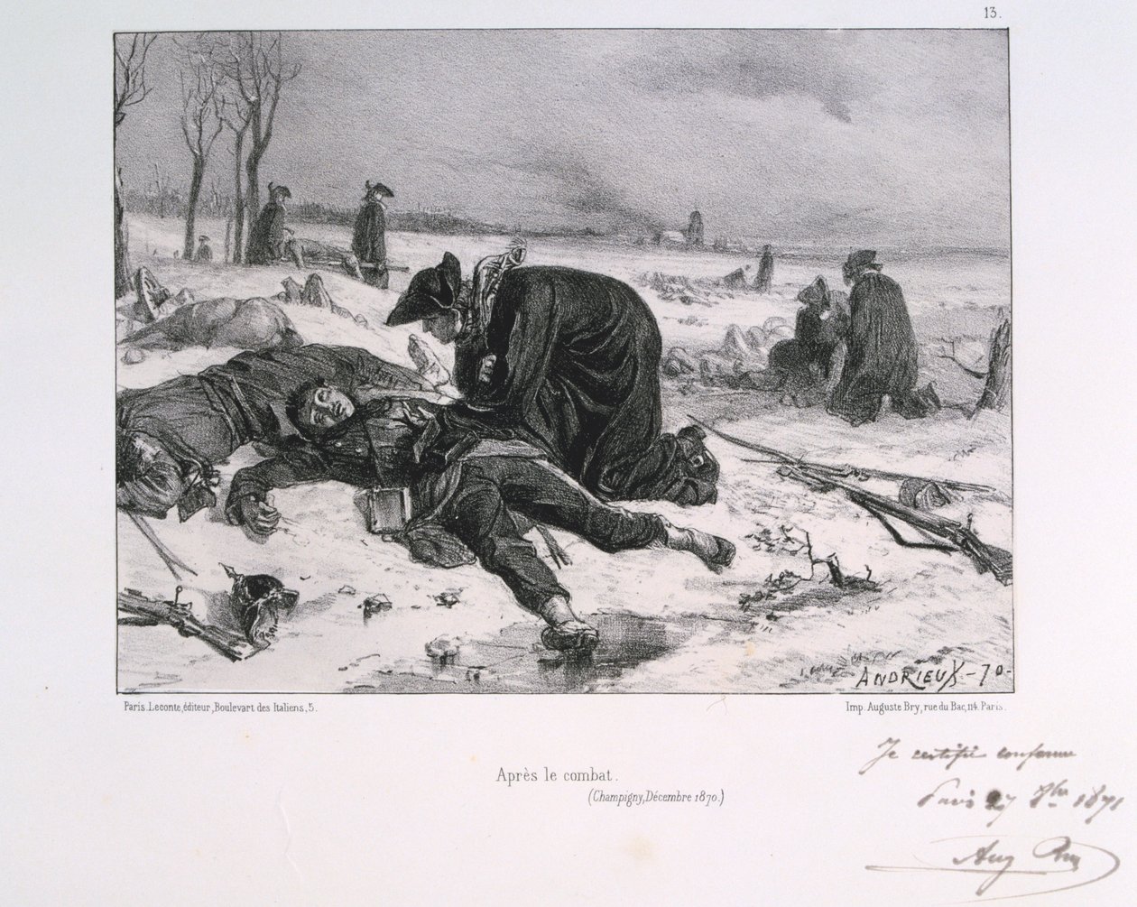 Champigny की लड़ाई के बाद, फ्रेंको-प्रशिया युद्ध, 1870 1871। द्वारा अगस्टे ब्राय