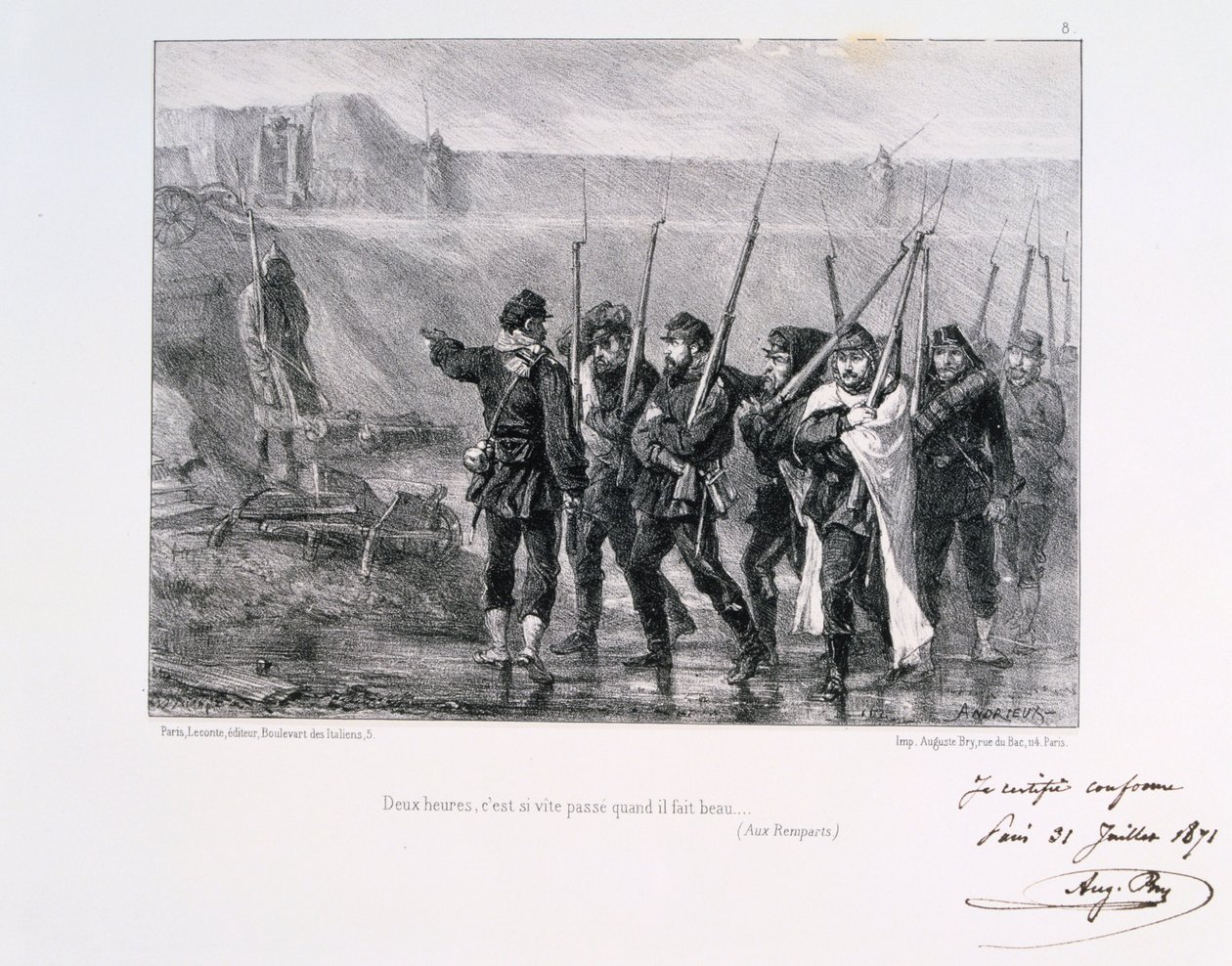 मौसम ठीक होने पर दो घंटे का समय बहुत तेज़ होता है, घेराबंदी पेरिस, 1870-1871 1871 द्वारा अगस्टे ब्राय