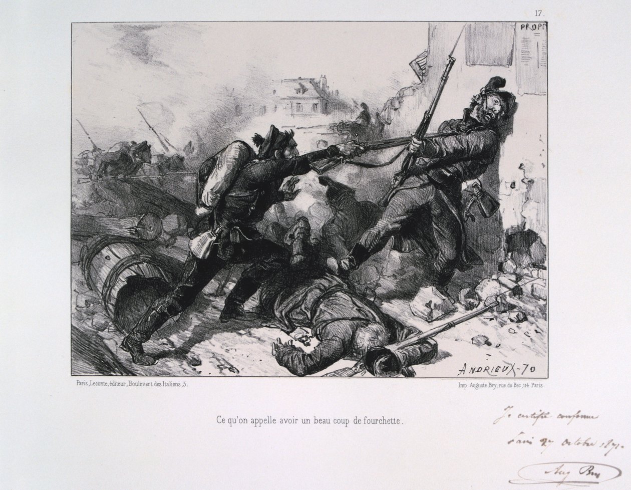 हाथ से हाथ लड़ना, पेरिस की घेराबंदी, फ्रेंको-प्रशिया युद्ध, 1870 1871 द्वारा अगस्टे ब्राय