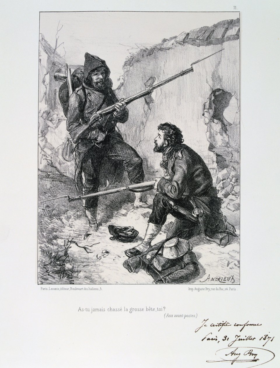खाइयों में, पेरिस की घेराबंदी, फ्रेंको-प्रशिया युद्ध, 1870-1871 1871 द्वारा अगस्टे ब्राय
