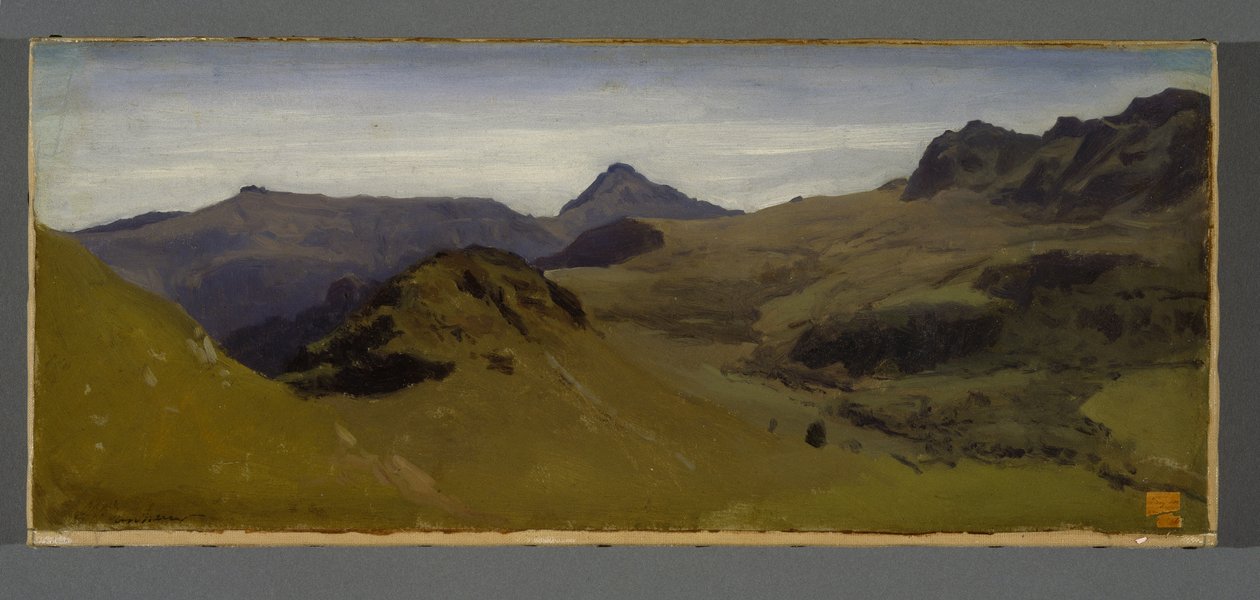 ऑवरगने में लैंडस्केप, c.1850 (कागज पर तेल कैनवास पर चढ़कर) द्वारा अगस्टे फ्रेंकोइस बोन्हेउर