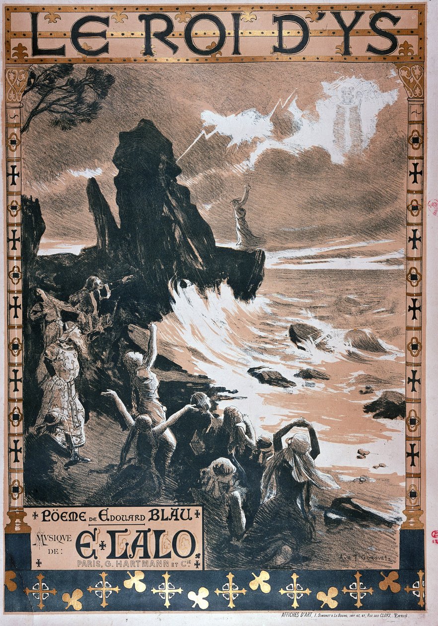 एडौर्ड ब्लाउ और एडौर्ड लालो, 1888 द्वारा ओपेरा ले रूई के लिए पोस्टर द्वारा अगस्टे फ्रेंकोइस गोर्गुएट