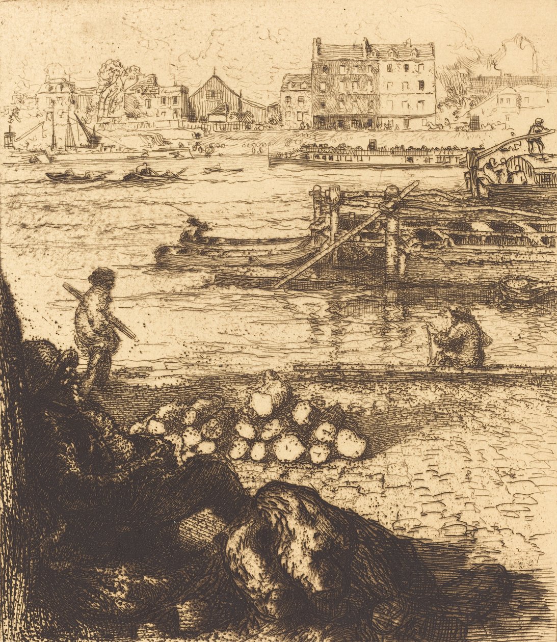 डॉकमैन, पियर एट ला गारे ले देबरदेउर, क्वाई डे ला गारे, 1894। द्वारा अगस्टे लेपेरे