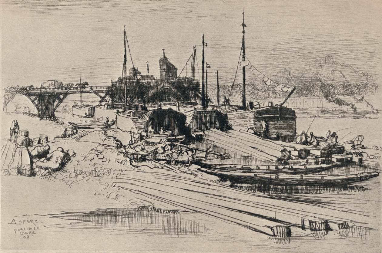 पब्लिक वेस्ट डंप, क्वाई डे ला गारे, 1915 द्वारा अगस्टे लुई लेपेयर