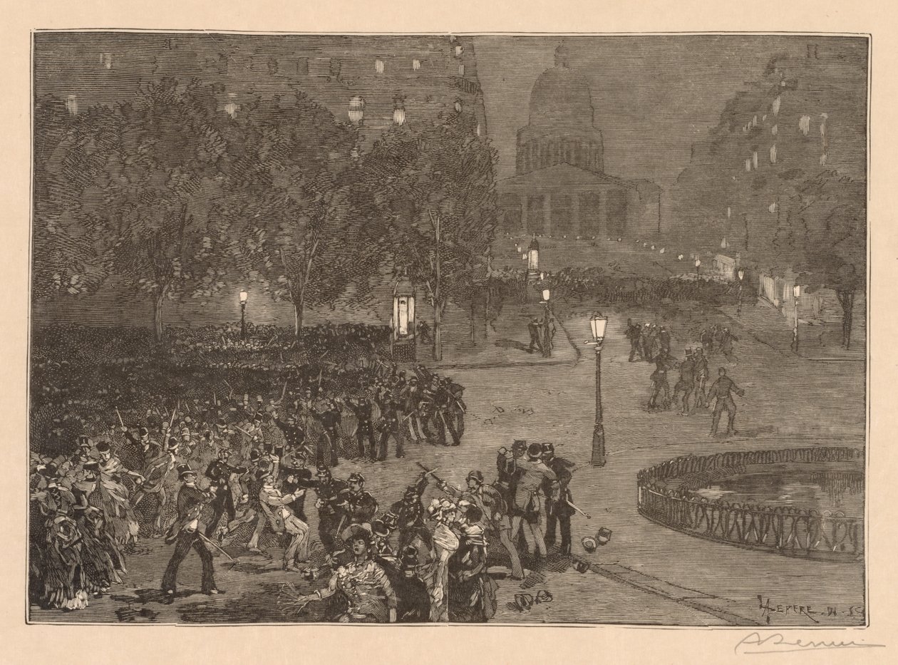 विश्व की लकड़ी: लैटिन क्वार्टर की परेशानियां, 1882। द्वारा अगस्टे लुई लेपेयर