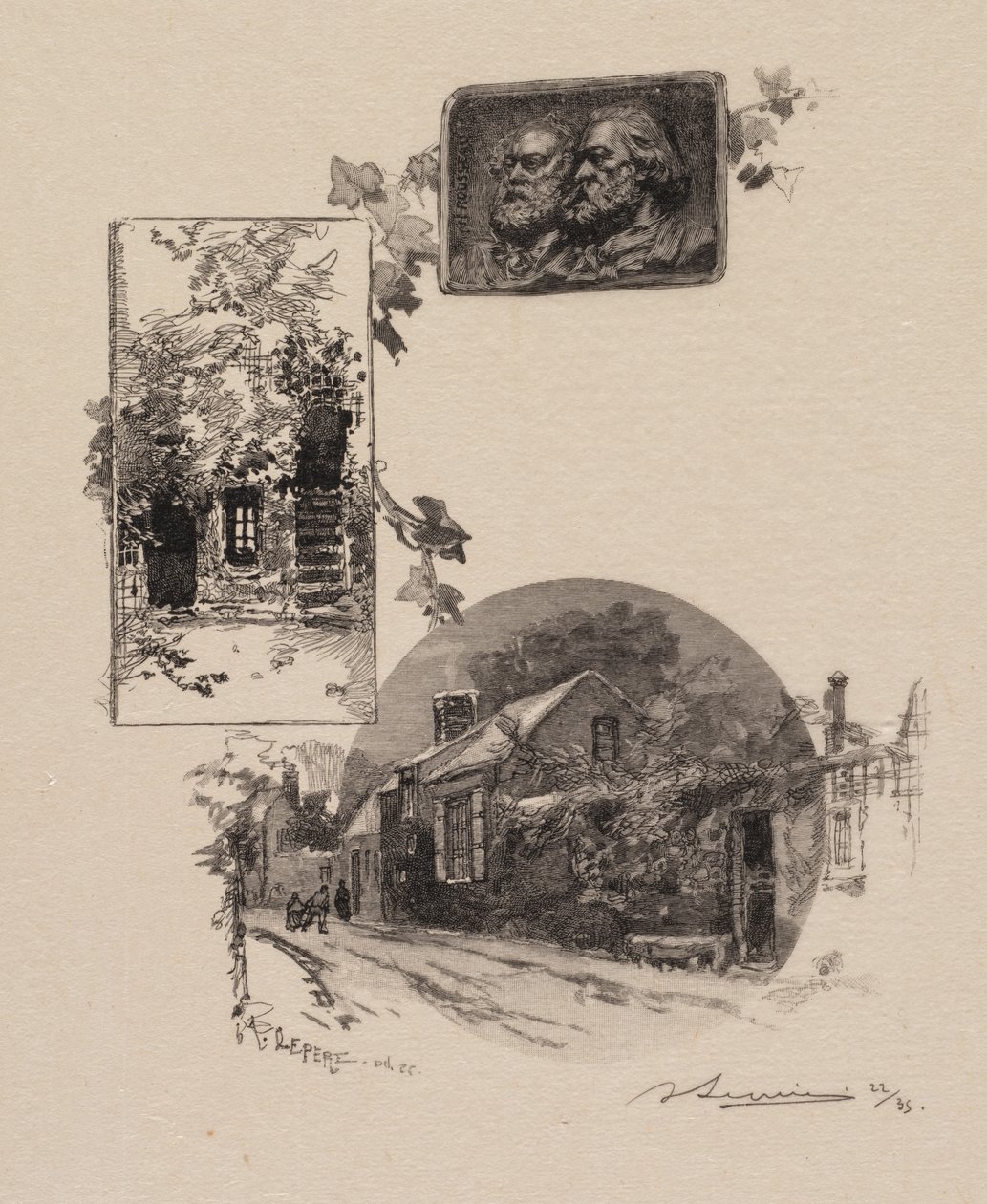 Fontainebleau Forest: Rousseaus Studio और Millet Home La Forêt de Fontainebleau के लिए प्रवेश ... द्वारा अगस्टे लुई लेपेयर