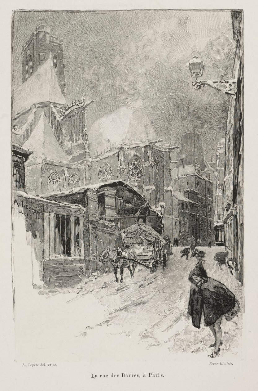 Rue des Barres, पेरिस। द्वारा अगस्टे लुई लेपेयर