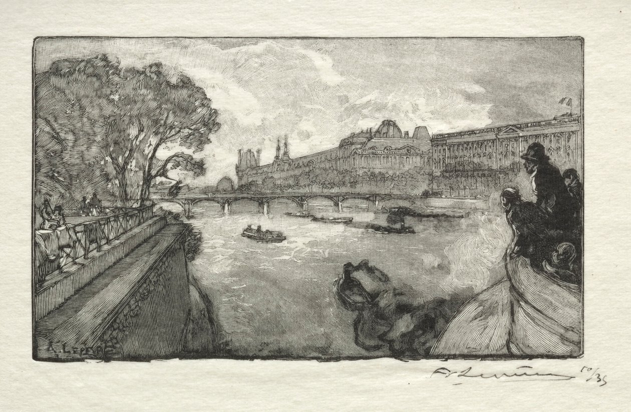 पोंट न्युफ, 1890 से देखा गया लौवर। द्वारा अगस्टे लुई लेपेयर