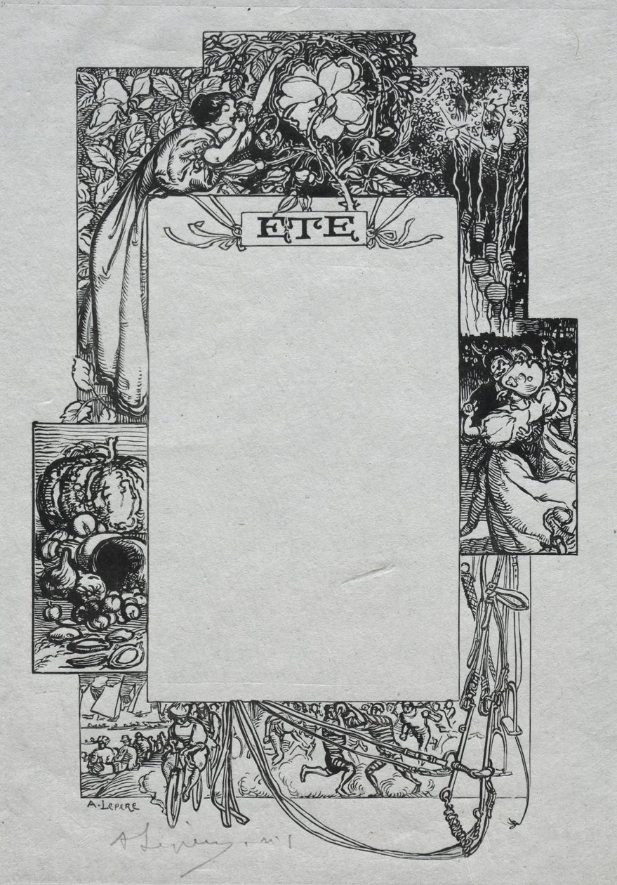 पेरिस पंचांग, 1897: सजावटी सीमा, ग्रीष्म, 1897। द्वारा अगस्टे लुई लेपेयर