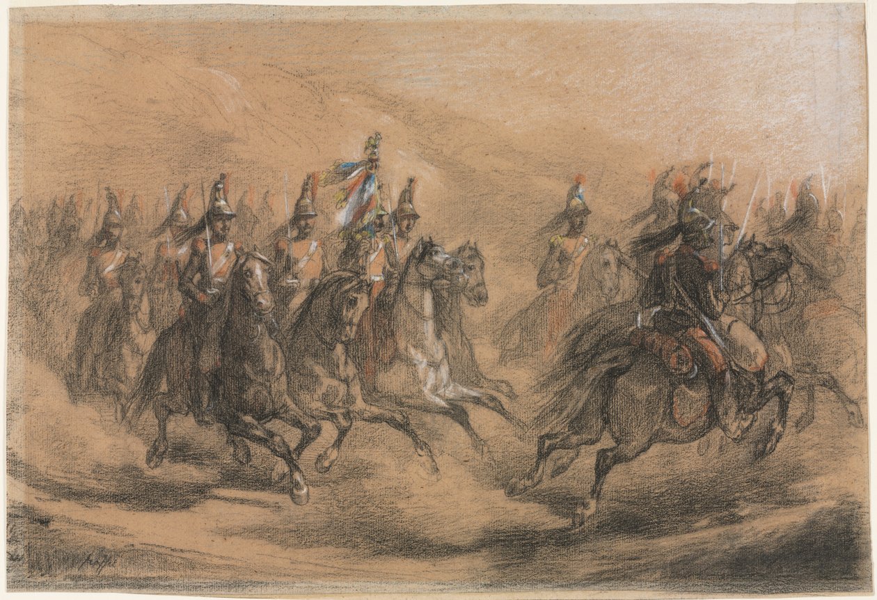 कैवलरी चार्ज, सी। 1840। द्वारा अगस्टे रैफेट