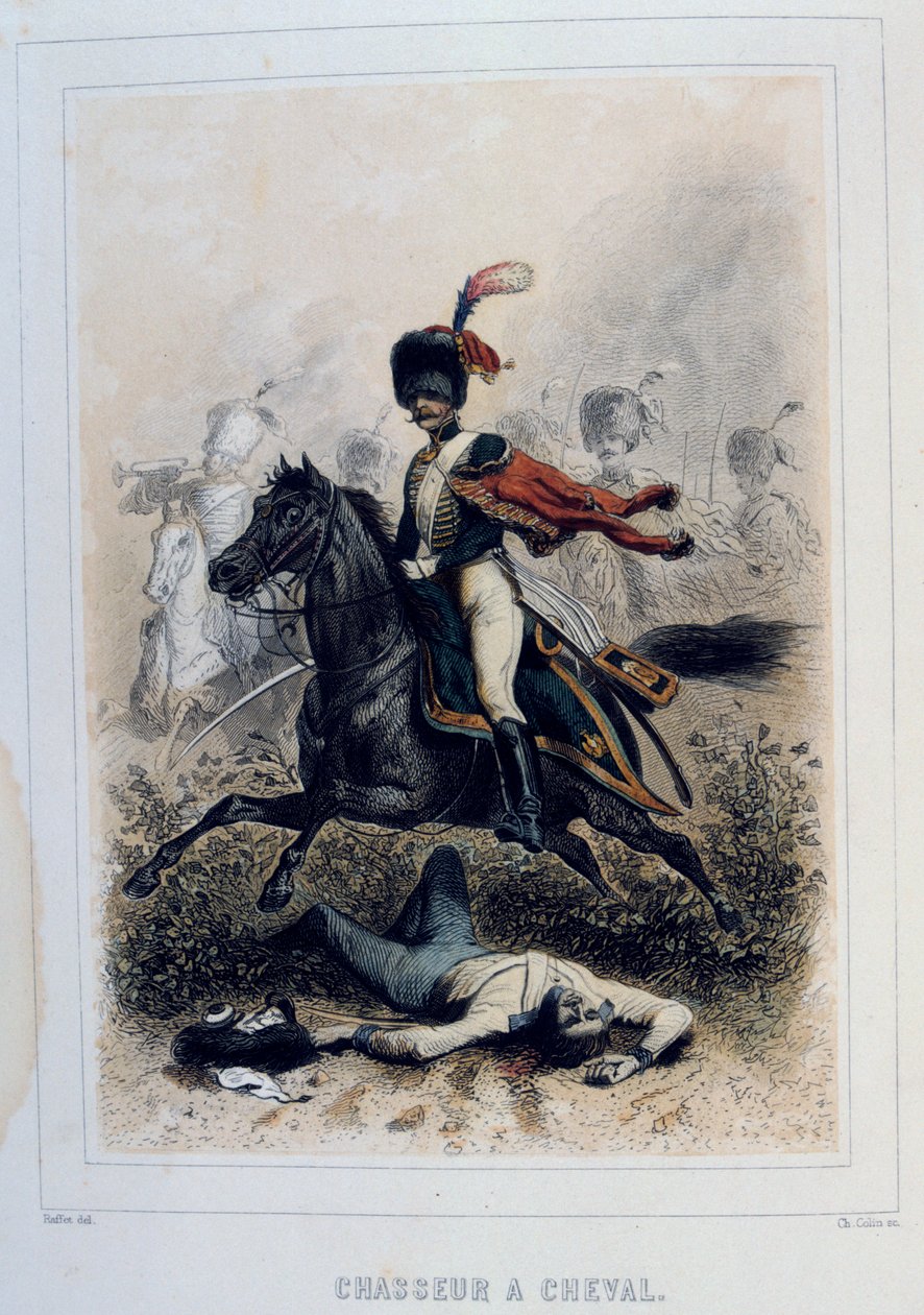 हॉर्स हंटर्स, प्रकाश घुड़सवार सेना, 1859। द्वारा अगस्टे रैफेट