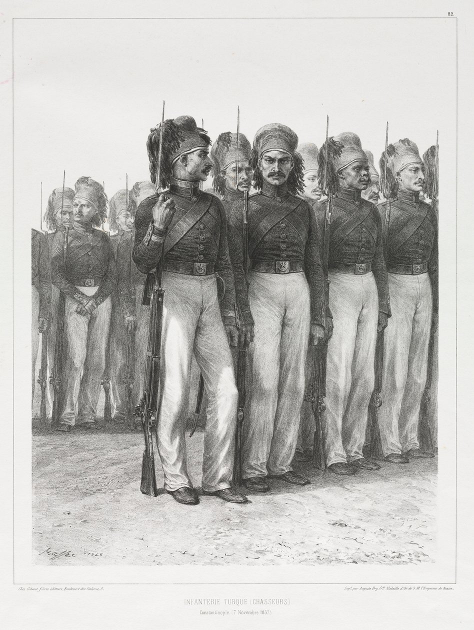 तुर्की इन्फैंट्री, शिकारी, 1837। द्वारा अगस्टे रैफेट