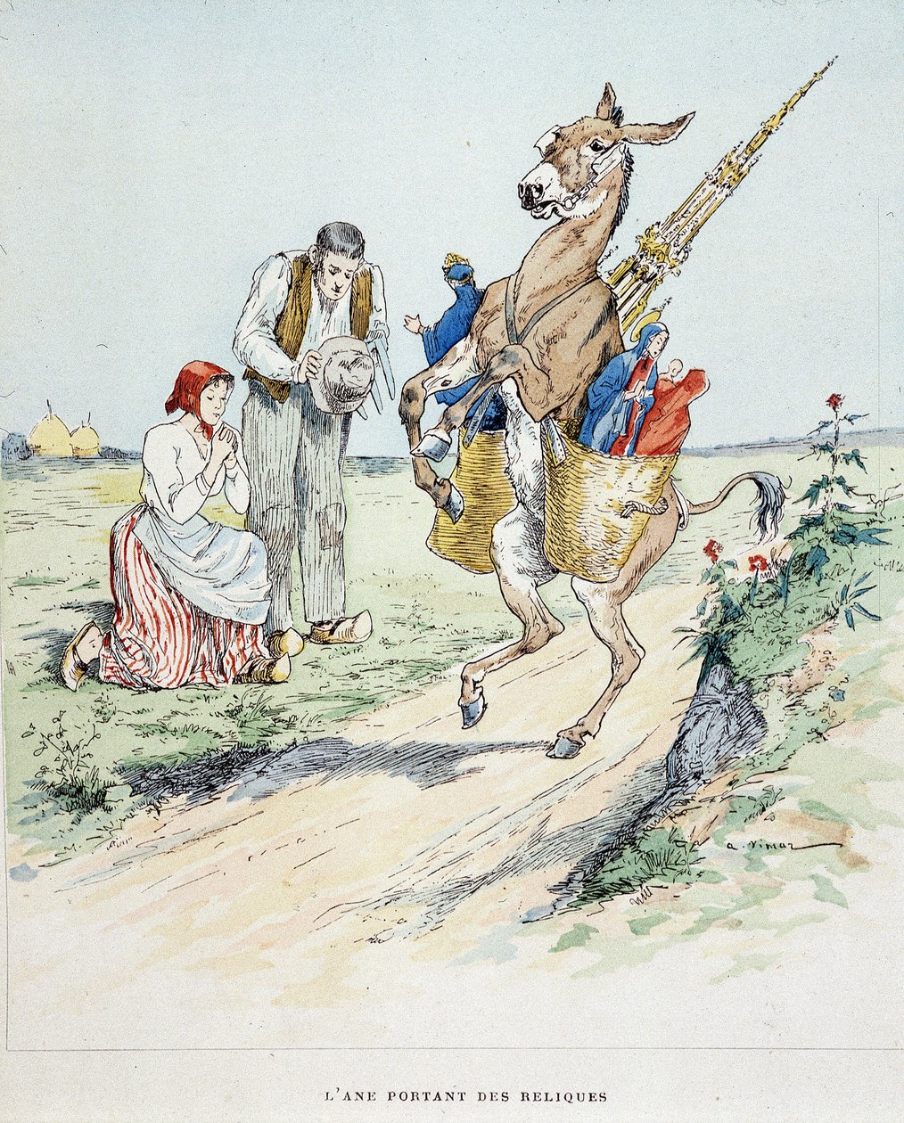 "" Fables de La Fontaine, बीमार में अवशेष धारण करने वाला गधा। अगस्टे विमर द्वारा (1851-1916), टूर्स, ए, मैम एंड फिल्स में द्वारा अगस्टे विमर