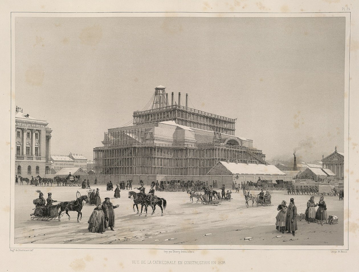 निर्माण कार्य सीए 1838 से: सेंट आइजैक कैथेड्रल का निर्माण, 1845 द्वारा अगस्टे डे मोंटेफ्रैंड