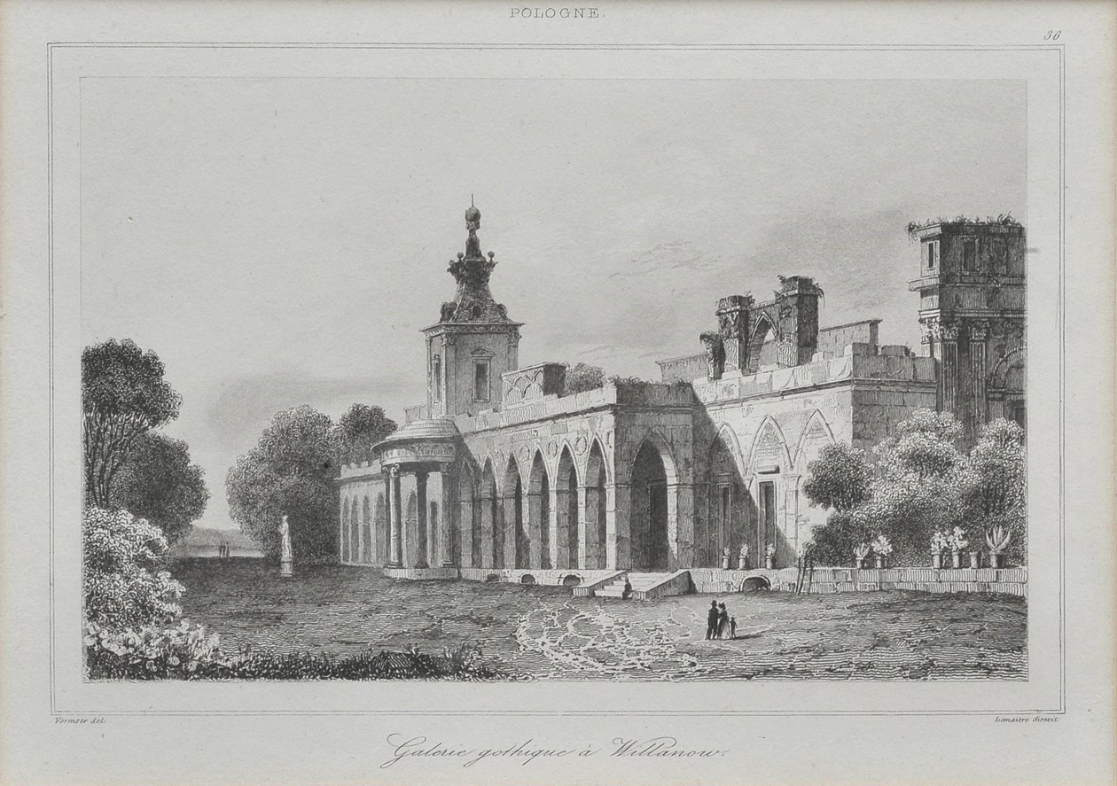 1840 में विलनो पैलेस में गॉथिक गैलरी का दृश्य द्वारा ऑगस्टिन फ्रांकोइस लेमाइंड # 770tre