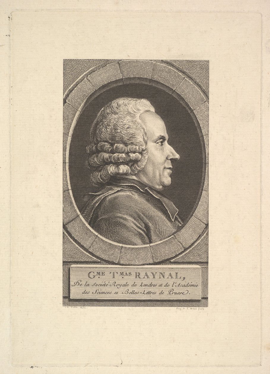 गिलियूम-थॉमस रायनाल का पोर्ट्रेट, 1773। द्वारा ऑगस्टिन डी सेंट औबिन