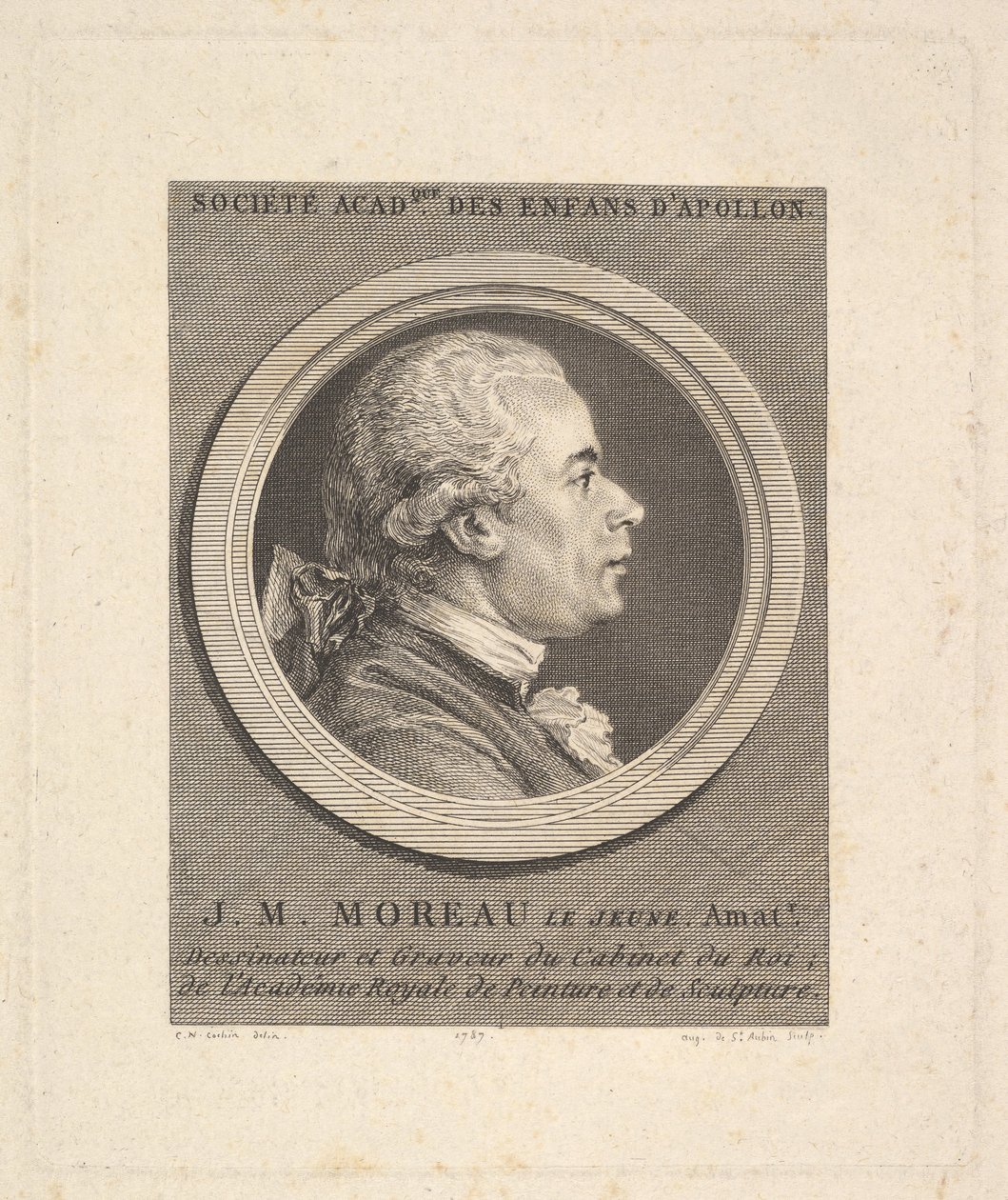 जीन-मिशेल मोरो का पोर्ट्रेट, 1787। द्वारा ऑगस्टिन डी सेंट औबिन