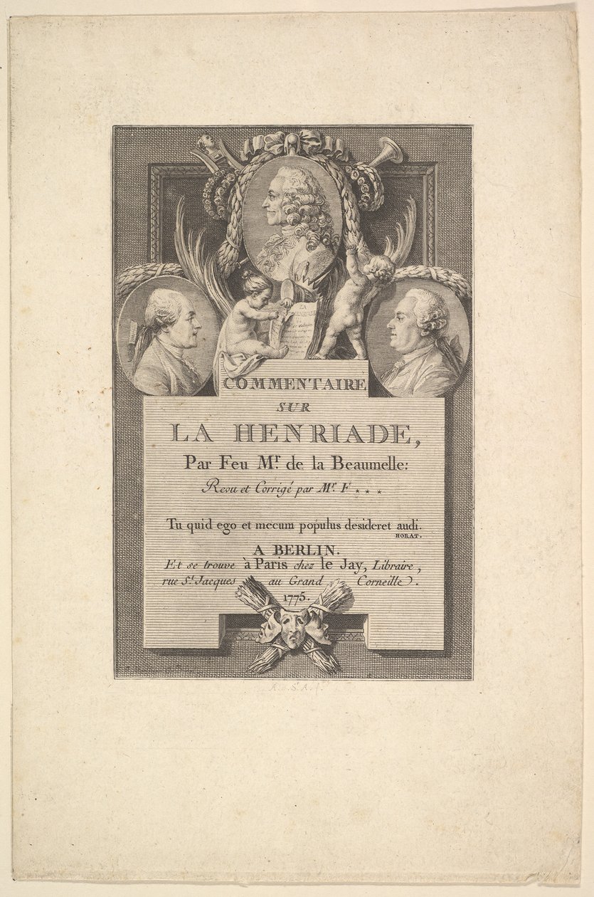 वोल्टेयर, फ्रायरन और ला ब्यूमेल, 1775। द्वारा ऑगस्टिन डी सेंट औबिन