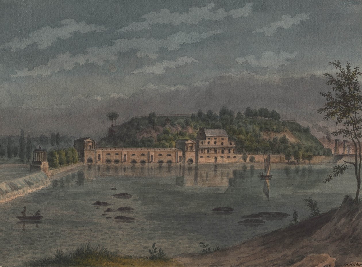 फेयरमाउंट वाटरवर्क्स, फिलाडेल्फिया, पीए, 1848 द्वारा चार्ल्स हेनरी जोसेफ लीकरर्ट