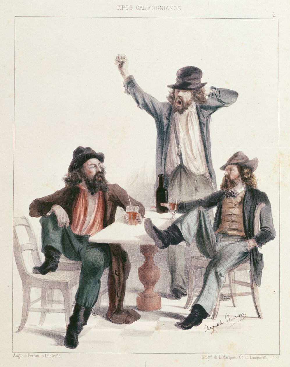 आराम, &39;टिपोस कैलिफ़ोर्नियास&39; श्रृंखला, 1850 से द्वारा ऑगस्टस या ऑगस्टो फेरन